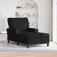 vidaXL Chaise Lounge with Cushion Black 91 x 157 x 91 cm Fabric