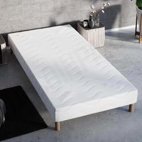 Umberto Ravelli – Sommier tapissier 90 x 190 cm – 11 lattes en bois massif – Toile blanche résistante – 4 pieds en bois massif – Conforme aux normes C.E.