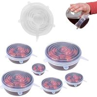 LOT DE 6 COUVERCLES EXTENSIBLES EN SILICONE DE DIFFÉRENTES TAILLES MICRO-ONDES RÉFRIGÉRATEUR