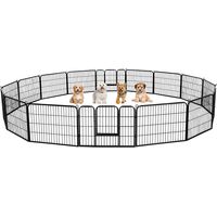 Yaheetech – Parc enclos pour chien 16 panneaux – Métal pliable 488 cm L × 164 cm L × 60 cm H – Clôture intérieure/extérieure avec porte