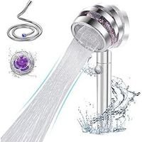 Shower Head Hand Shower with 1.5m Turbo Hose 2 Types High Pressure Shower Head 360° Swivel High Pressure Shower Head 50% Water Saving Chrome Shower Head Bathroom & Spa MUMU
