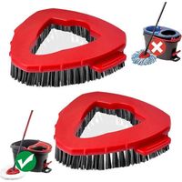 Lntyq Lot de 2 brosses à récurer pour Vileda Turbo EasyWring, tête de rechange pour carrelage de salle de bain et de cuisine