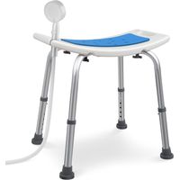 Siège Tabouret de douche - Bm Médical TD-50-B - Haut réglable, poignées, supports pommeau de douche - Mousse EVA Anti-dérapante