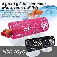 Ensemble de 2 tubes d'aquarium (rose et noir) – Jeu et abri pour poissons, avec ventouses