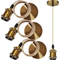 Set mit 3 Vintage-Pendelleuchten, E27-Fassung, E27-Lampenfassung mit 100 cm Kabel, Lampenfassung