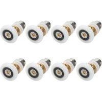 BUNTHAUS 27-mm-Duschtürrollen, Schiebetürrollenlager für Duschtüren, 8 Stück