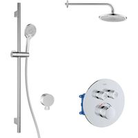 kielle Oudee - Miscelatore termostatico da incasso, per 2 utenze, con accessori e corpo incasso EcoSpare, cromo 20602SPT60