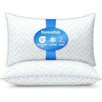 Lot De 2 Oreillers 50x70 cm Konsoefuly, Tissu Nylon Polyester, Taie Refroidissante, Entretien Facile, Lavable En Machine