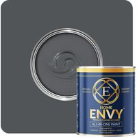ENVY All-in-One Paint - High Coverage Paint for Interior & Exterior Walls, Wood & Furniture - Multi Surface Paint & Primer - Designer Colours For All Walls - Dark Grey - 1L - Matt