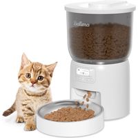 BalimoPet 3L Automatischer Futterautomat für Katze und Hund mit Programmierbar Timer/LCD/bis zu 6 Mahlzeiten am Tag, Weiß