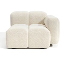 Module d'angle droit en velours texturé beige MOSS