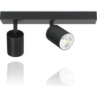 GBLY Foco de techo, plafón - 2 luces - GU10 - L 300mm - negro - Moderno - iluminación interior - Salón I Dormitorio I Cocina I Comedor - sin bombillas