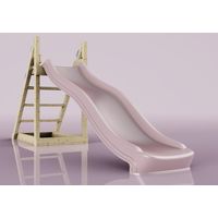 REBO Rutsche Luchs Kinderrutsche outdoor aus Holz in Rosa, Rutsche outdoor freistehende Rutsche220cm