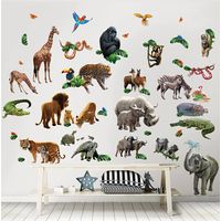 Stickers monde de la jungle Walltastic
