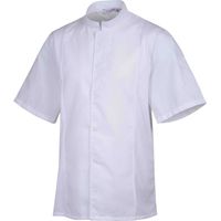 Veste de cuisine mixte col éponge manches courtes Robur Siaka Blanc 3XL.