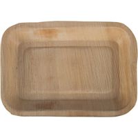 Assiettes creuses rectangulaires en feuilles de palmier 250mm (lot de 100) - FIESTA COMPOSTABLE