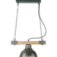 Pendelleuchte in Kupfer Antik Holz E27 Metall Vintage Design Wohnzimmer