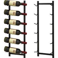 Costway – Étagère à vin murale en métal pour 6 bouteilles – Design moderne peu encombrant – Installation rapide – Dimensions 22x13,5x73 cm