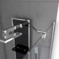 Aurlane – Barre de douche d'angle murale 90cm – Acier inoxydable – Finition chromée – Pour douche à l'italienne