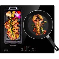 CIARRA 6500W Placa de inducción 3 fuegos Función Boost y Zona Flex 59cm CD3BFBIH