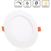 LED Panel Einbaustrahler rund weiss dimmbar - Lichtfarbe: Warmweiß 3000K - Ausführung: 6W Ø120mm Ausschnitt Ø105mm