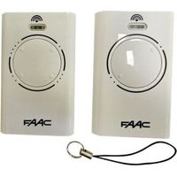 2er-Pack FAAC XT2 2-Kanal-Fernbedienungen (433 MHz), weiß, mit originalem Rolling-Code-Sender SLH LR
