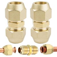 2 Pièces Raccords Tuyau Cuivre 1/4", Laiton Doré, Pour Climatisation Résidentielle Et Commerciale