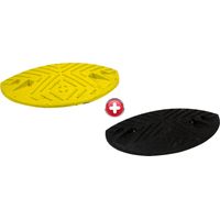 Kit de 2 modules 1/2 rond de ralentisseur - 215 x 430 m - H 60 mm - Jaune + Noir - NOVAP - 8003098