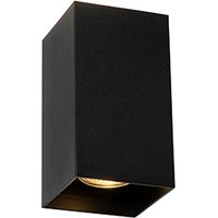 QAZQA Diseño Aplique de pared cuadrado de diseño negro - Sabbir Aluminio Cuadrada Adecuado para LED Max. 2 x 50 Watt