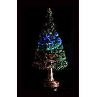 Albero di Natale a LED in Fibra Ottica Blu e Rosso con Effetti 150 cm