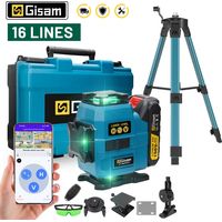 Niveau laser 4D à 16 lignes, autonivellement à 360°, portée de travail : 25m, IP54, compatible avec les batteries Makita 18V (sans batteries)