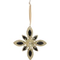 Decoración de madera para el árbol de Navidad estrella negro oro 12cm - Atmosphera créateur d'intérieur