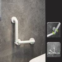 Barres d'appui pour personnes âgées, poignée de douche, poignée de bain en acier inoxydable, poignée de sécurité antidérapante, poignée de sécurité 38 x 38cm, barre d'appui murale en L