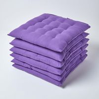 HOMESCAPES Lot de 6 Galette de Chaise Capitonnée 40 x 40 cm Violet