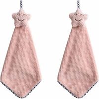 Serviettes de toilette, de bain et pour les mains en polaire corail douce et épaisse. Très absorbantes et agréables pour la peau, elles conviennent à la maison, aux voyages et au sport (rose).