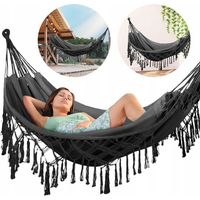 Gartenhängematte mit Fransen, brasilianischer Boho-Stil, XXL, Outdoor