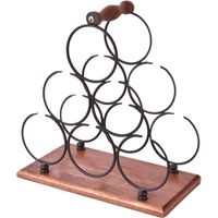 Wine Rack Stackable Horizontal Wine Bottle Holder Metal Copper Wine Holder Free Standing Table Top Wine Rack 6 Bottle Ready Assembled
