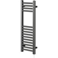 Colore Gunmetal Grey 800mm x 300mm Straight Electric Heated Towel Rail