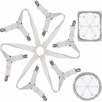 Tendeur Drap Housse Lit Drap Réglable Attache Drap Housse Élastique 3 Voies 6 Côtés Feuilles De Literie Bretelles Drap De Lit Attaches Pour Draps De Lit Coussin De Canapé Matelas Blanc