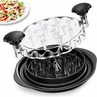 Chicken Breast Shredder with Clear Lid, Large Meat Machine - Ergonomic Handle, Dishwasher Safe, Non-Slip, Cleaning Brush