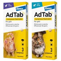 ANTIPARASSITARIO A COMPRESSE MASTICABILI 'ADTAB' Per gatti 2-8Kg - 3 Compresse - ADTAB