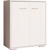 Buffet bas moderne 2 portes 60x71x30cm – Finition mélamine mate – Étagère intérieure réglable – Meuble d’appoint blanc – Design Ameublement