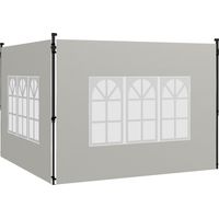 2er Set Seitenwände für Pavillon 3x3 3x6 Wasserdicht Seitenteile mit Fenster Weiß