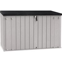 Toomax Stora Way plus 3XL da 2770 litri, capanno porta attrezzi 216x109x140h cm, colore grigio talpa/marrone, porta biciclette con coperto assistito, resistente all'acqua e ai raggi UV, per esterni
