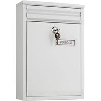 Boîte aux lettres extérieure Boîte aux lettres en acier blanc avec clés Boîte aux lettres murale pour collectivités avec ser