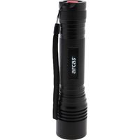ARCAS LED-Taschenlampe, 18 W, 1600 lm, Zoom, Aluminium, schwarz
