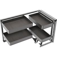 Emuca Rinconero extraíble Harmony para muebles de cocina, Derecha, Acero y Madera, Gris antracita