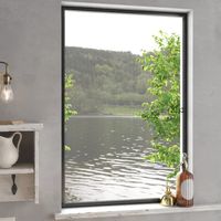 Rideau contre insectes amovible,Moustiquaire pour fenêtres Anthracite 90x120 cm - DH17492