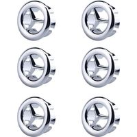 YMYNY 6 Pieces Sink Overflow Ring, Kitchen Overflow Round Cover, Overflow Sink Hole Cover, for Wash Basin, Bathroom, Kitchen (Silver)