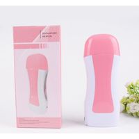 Chauffe-cire électrique portable pour épilation à la cire chaude, appareil de chauffage pour bandes de cire, design compact et sûr pour peau sensible, couleur rose, compatible prise européenne 220V.